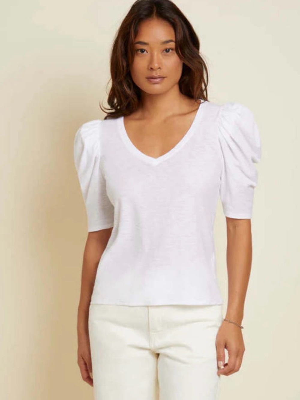 Nation LTD Jillian Tee‎ Size medium white puff sleeves